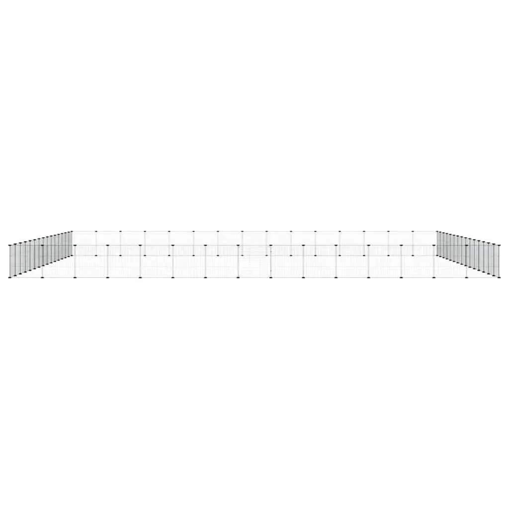 60-Panel Pet Cage with Door Black 35x35cm Small Animal Habitat Enclosure