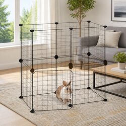 Specifications of 12-Panel Pet Cage with Door - Black 35x35 cm