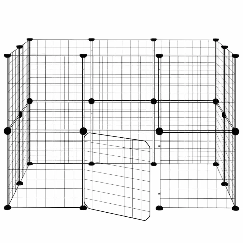 20 Panel Pet Cage for Small Animals 105x70x70 cm Black DIY Playpen Enclosure