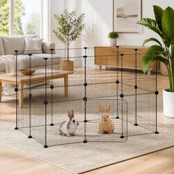 20-Panel Powder-Coated Steel Pet Cage, 35x35 cm
