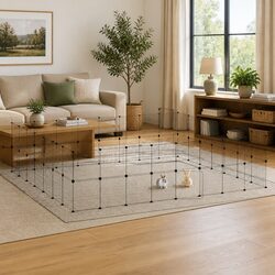 60-Panel Pet Cage with Door Black 35x35 cm Small Animal Habitat Enclosure