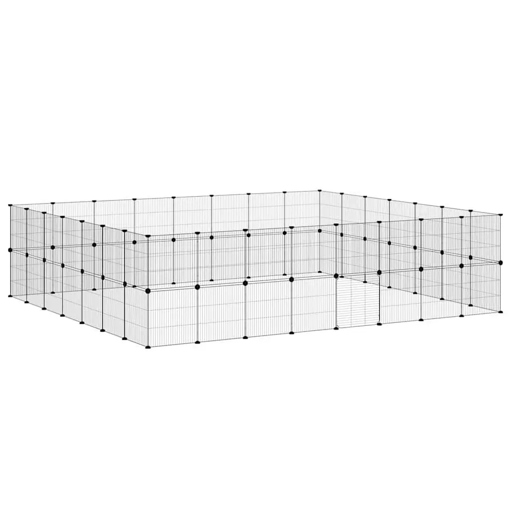 60 Panel Pet Cage for Small Animals Black 280x245x70 cm DIY Modular Enclosure