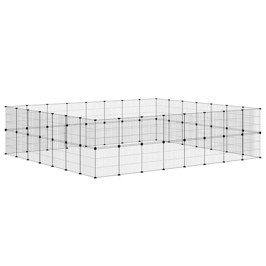 60 Panel Pet Cage for Small Animals Black 280x245x70 cm DIY Modular Enclosure