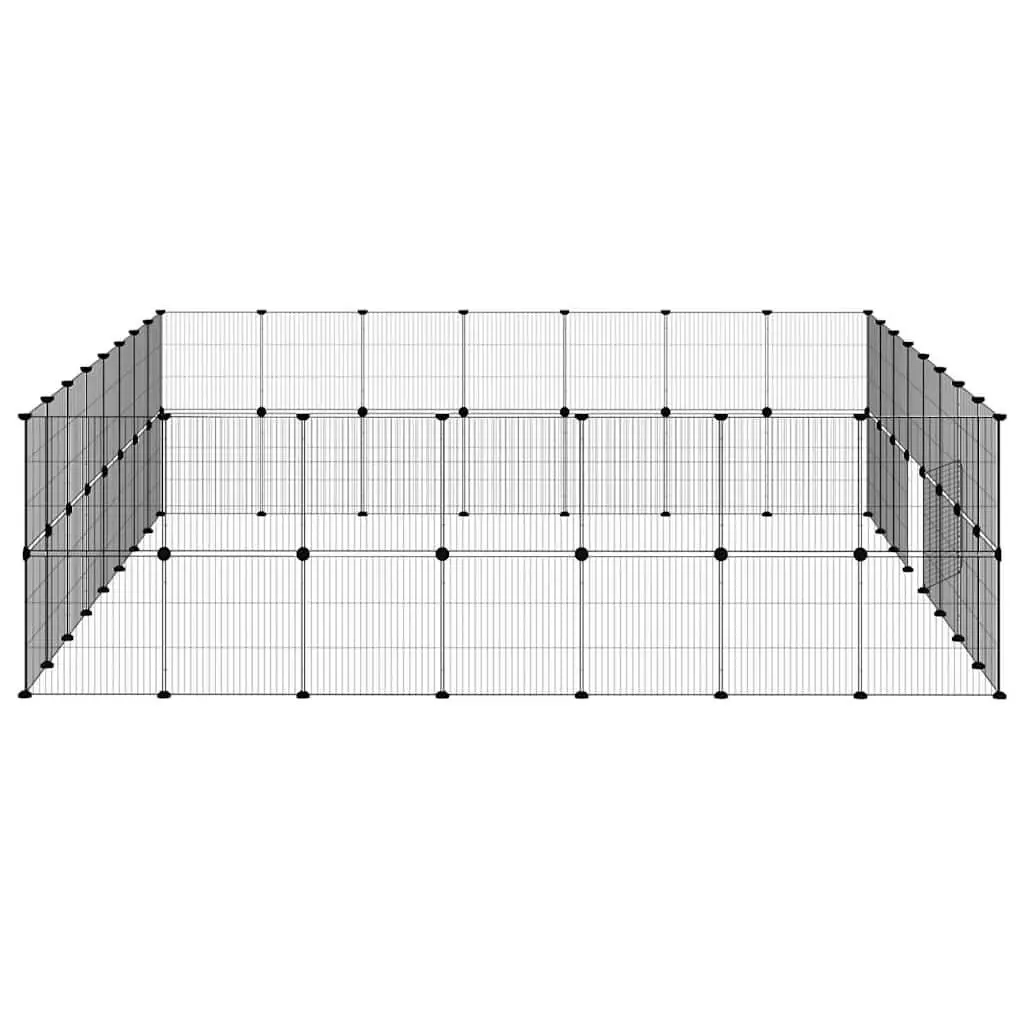 60 Panel Pet Cage for Small Animals Black 280x245x70 cm DIY Modular Enclosure