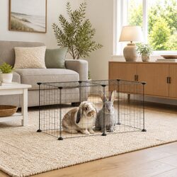 8-Panel Modular Pet Cage Enclosure – Black 35x35 cm