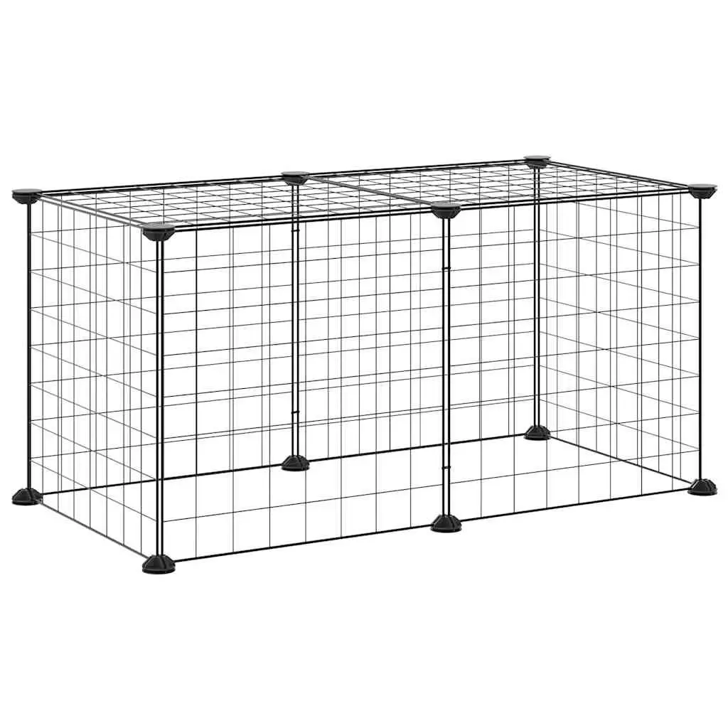8-Panel Pet Cage Enclosure Small Animal Playpen Exercise Pen Black 35x35 cm