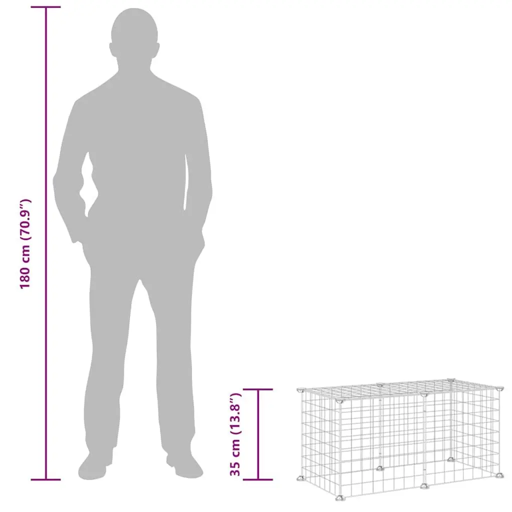8-Panel Pet Cage Enclosure Small Animal Playpen Exercise Pen Black 35x35 cm