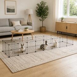 36 Panels of Pet Cage Black 35x35 cm for Small Animals