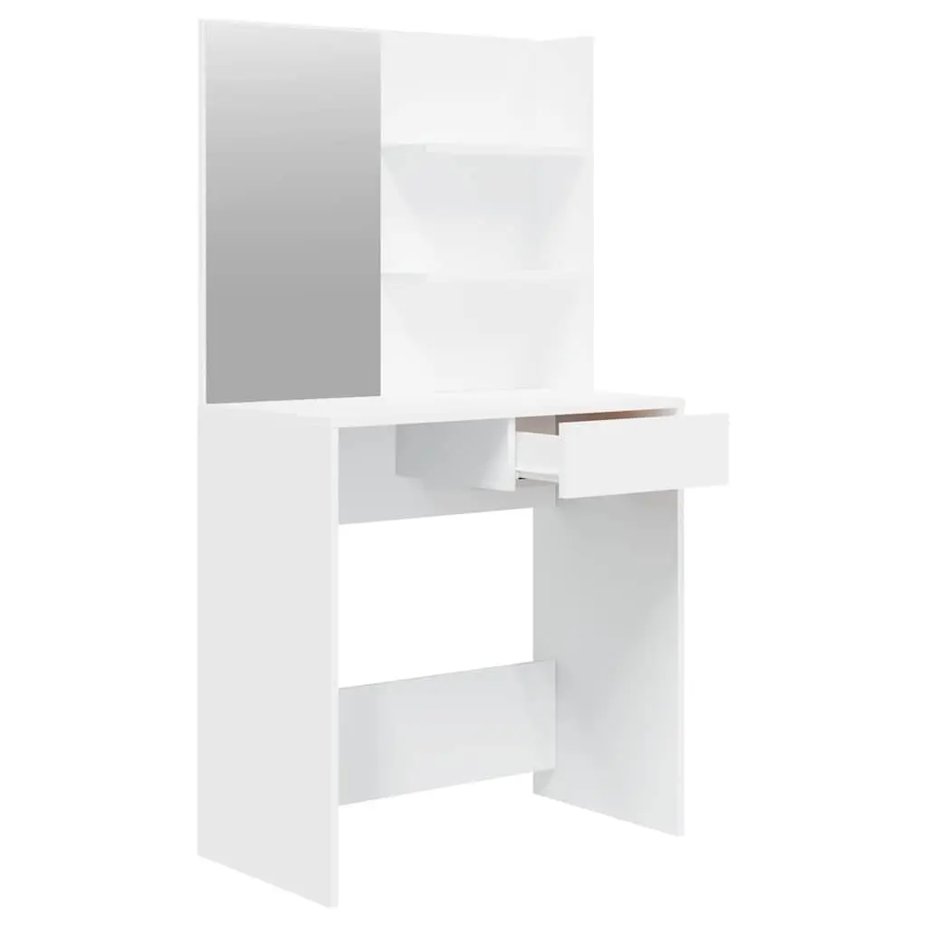 Dressing Table Set White 74.5x40x141cm Bedroom Vanity Mirror Stool Storage