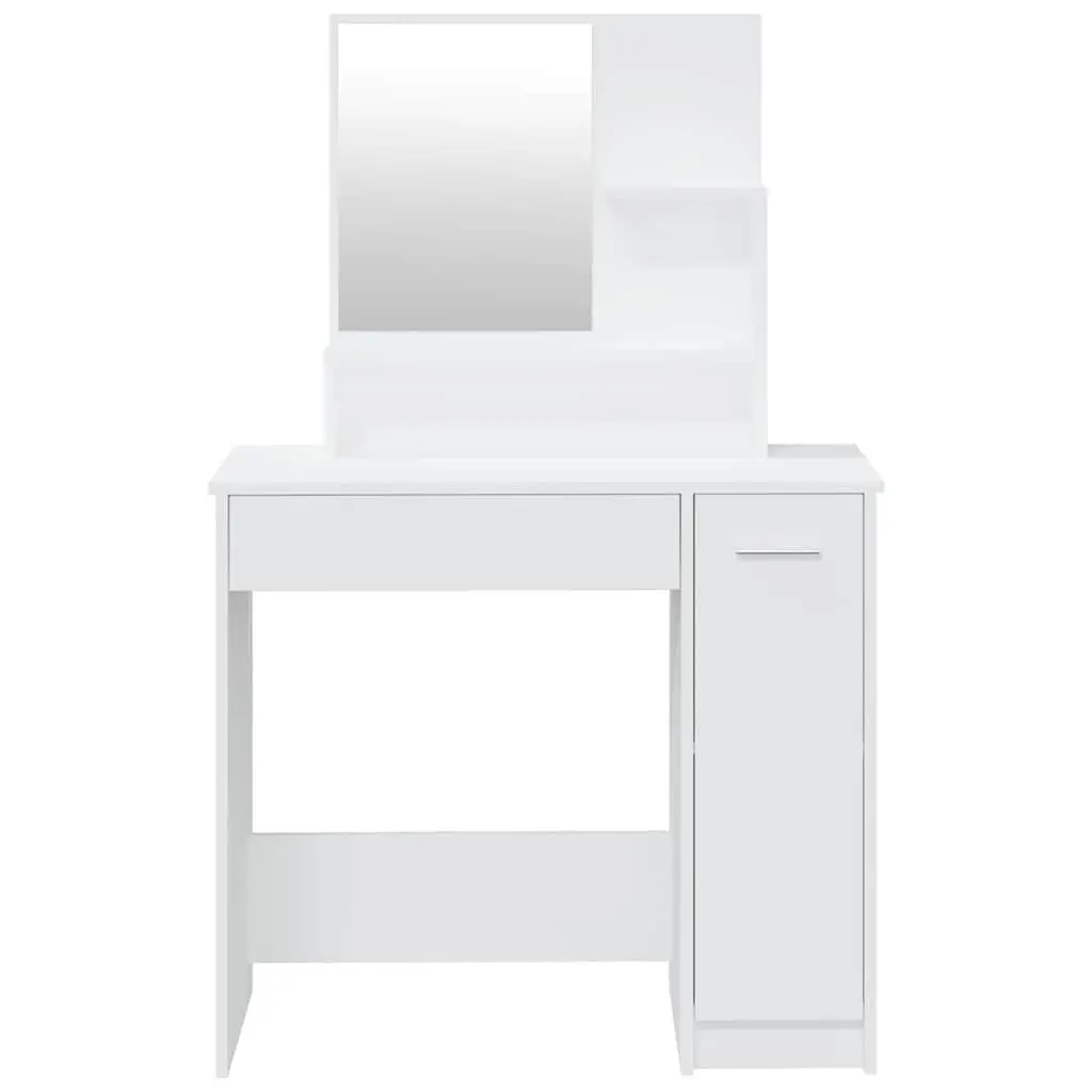 Dressing Table Set White Bedroom Vanity Mirror Stool Storage Makeup Cosmetics