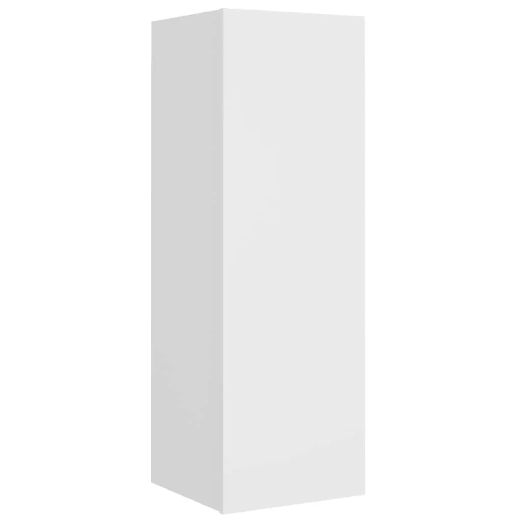 TV Cabinet Set for Living Room 4 Piece Wall-Mounted Storage Unit White Engineered Wood