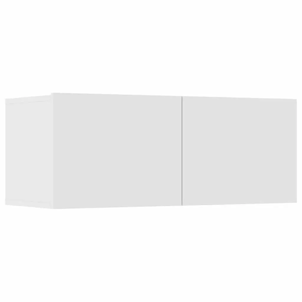 TV Cabinet Set Wall-Mounted Storage Unit 8 Piece White Engineered Wood Furniture