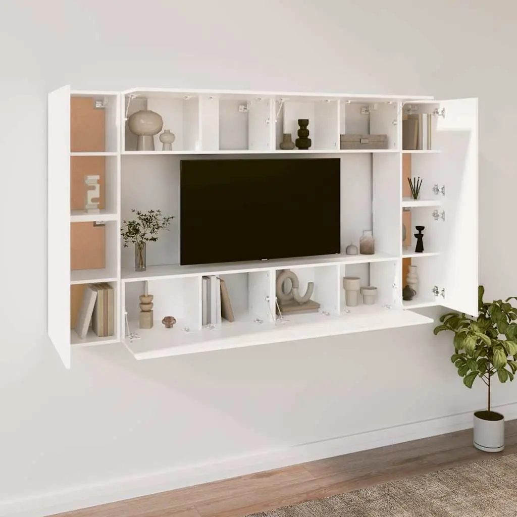 8 Piece Engineered Wood Wall-Mounted TV Cabinet