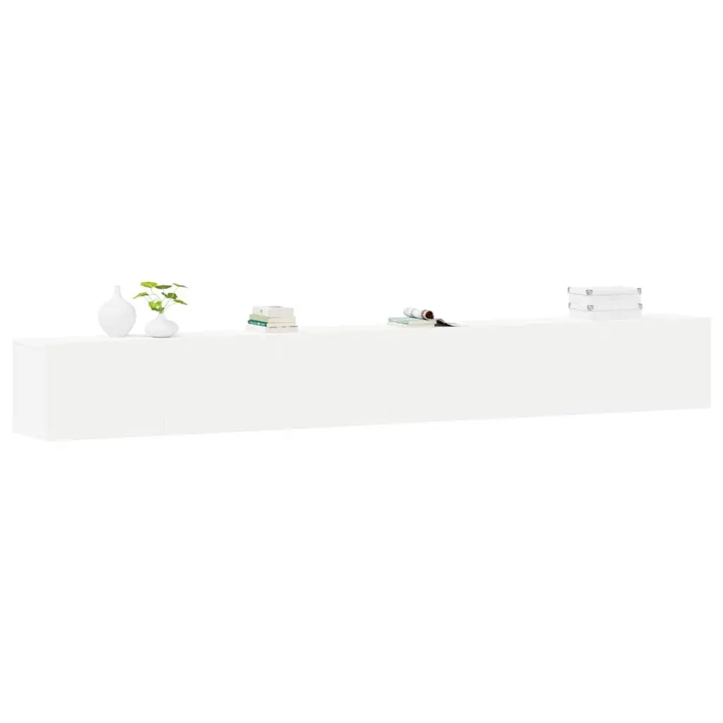 3 Piece Wall Mounted TV Cabinet Set White Storage Organiser Bedroom Living Room
