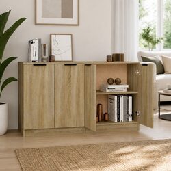 Sideboard Cabinet 60x30x70cm Brown Engineered Wood Storage Furniture Display