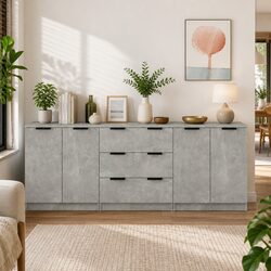 Specifications of 3 Piece Grey Engineered Wood Sideboards