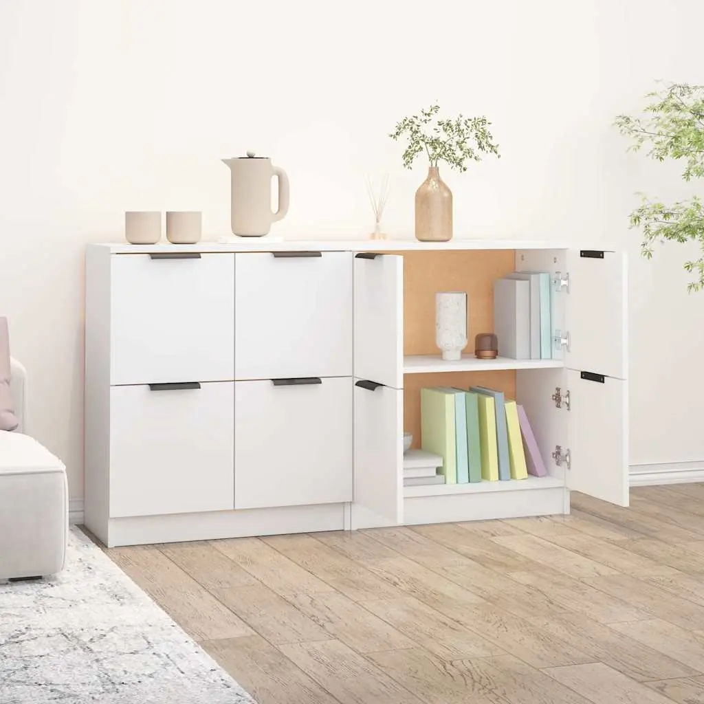 Sideboards for Home 60x30x70 cm White 2 Piece Storage Cabinet Engineered Wood Furniture