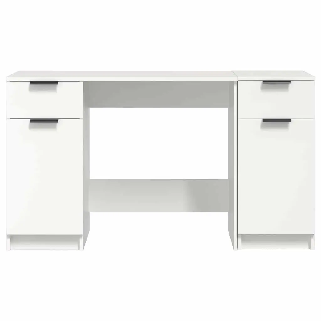 Office Desk for Study or Working Area with Side Cabinet Storage White