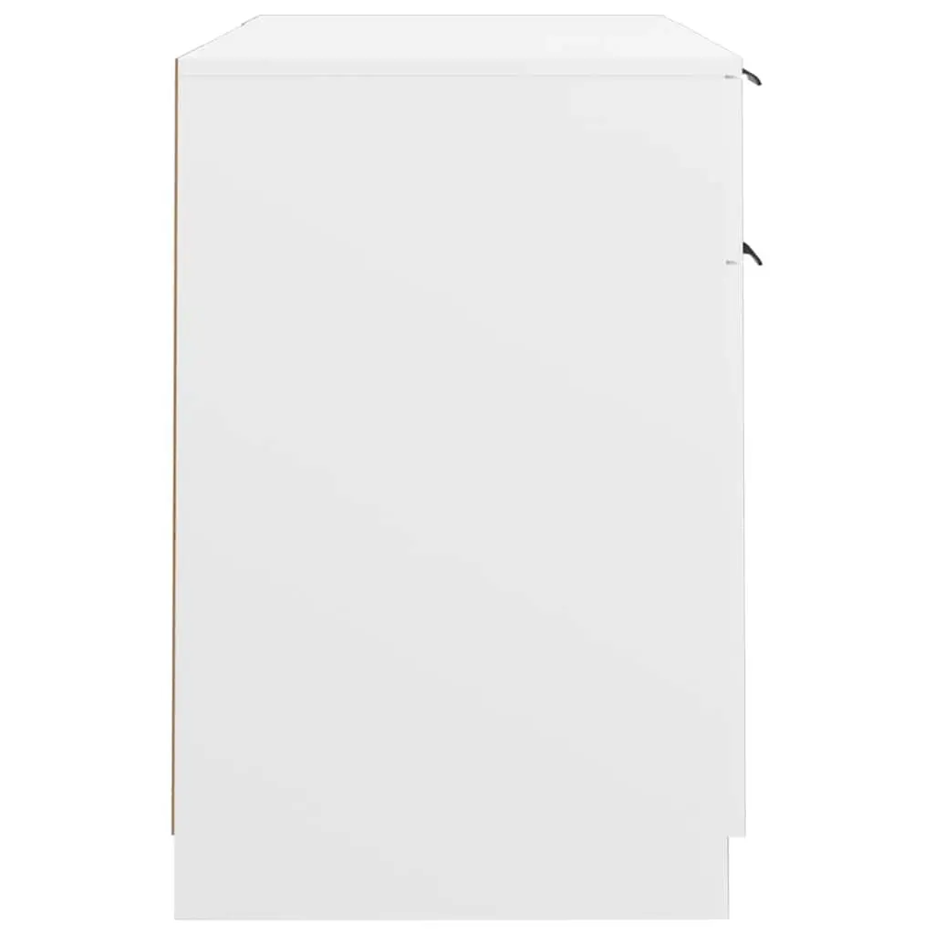 Office Desk for Study or Working Area with Side Cabinet Storage White