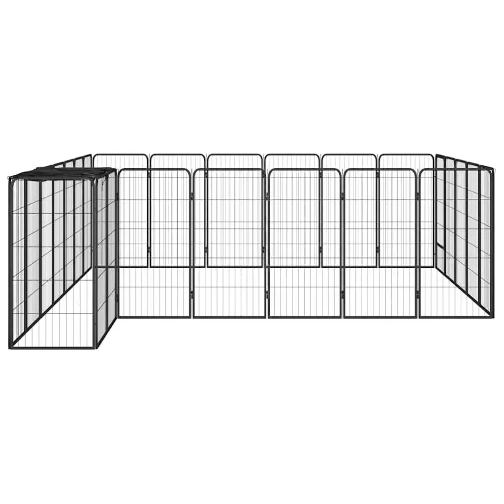 Dog Playpen Indoor Outdoor 26 Panel Black Steel Exercise Pen Enclosure