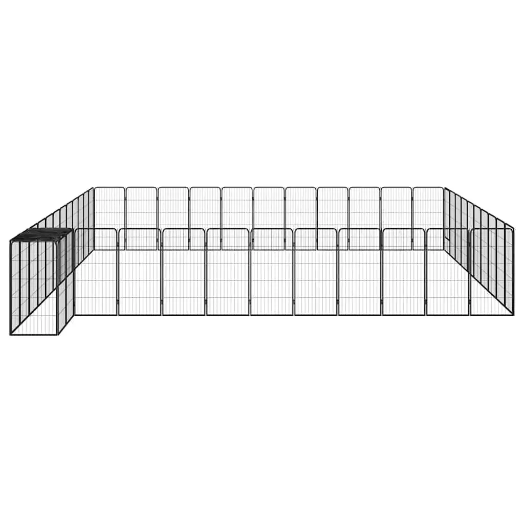 46-Panel Black Dog Playpen