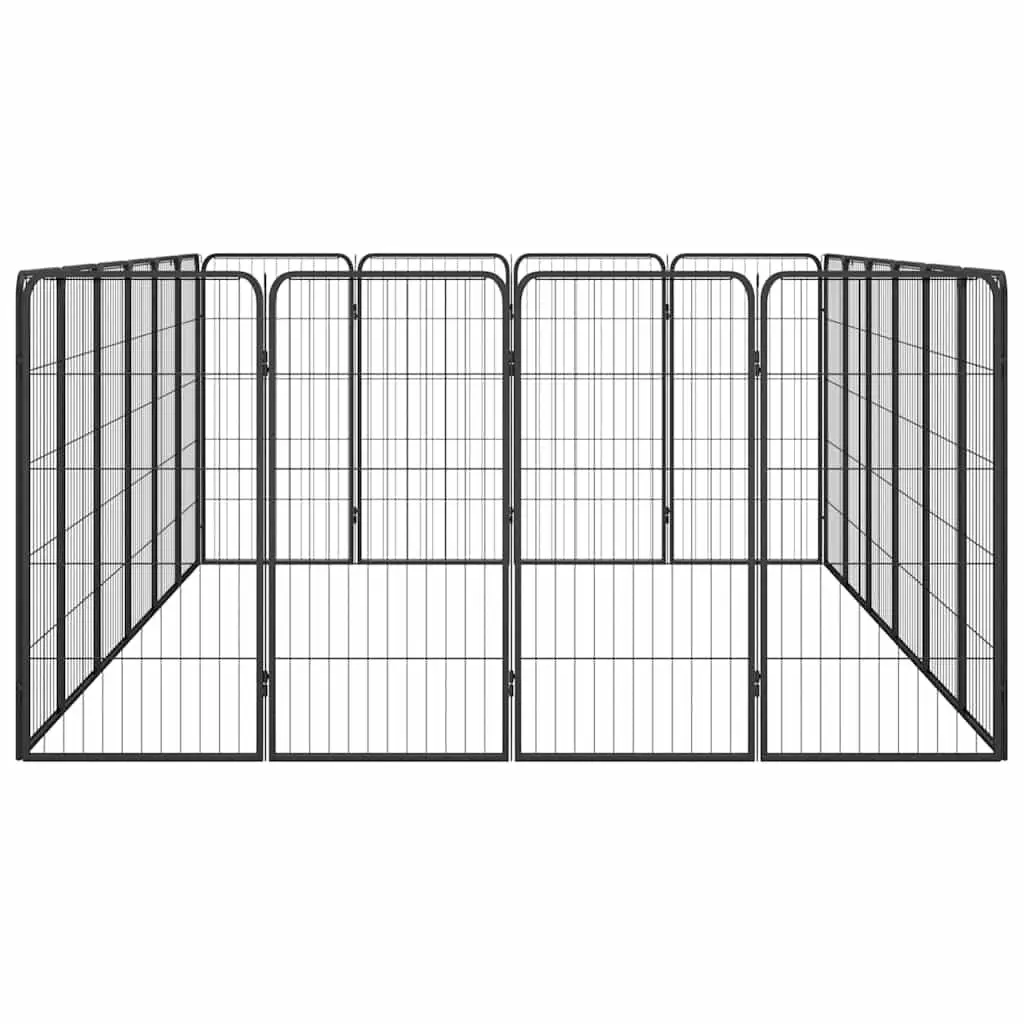 20-Panel Black Steel Dog Playpen