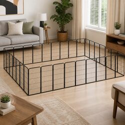 Specifications of the 32-Panel Black Steel Dog Playpen