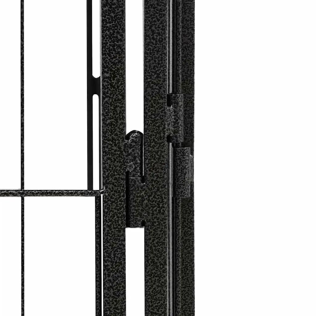 32-Panel Black Steel Dog Playpen