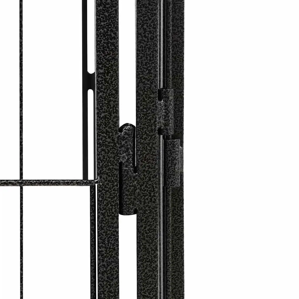 Dog Playpen Outdoor 12 Panel Black Powder-Coated Steel 100x50cm