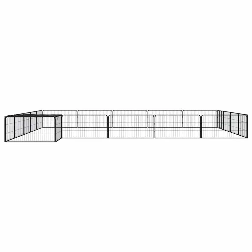 Dog Playpen 20 Panel Black Powder-coated Steel Exercise Pen for Dogs and Puppies