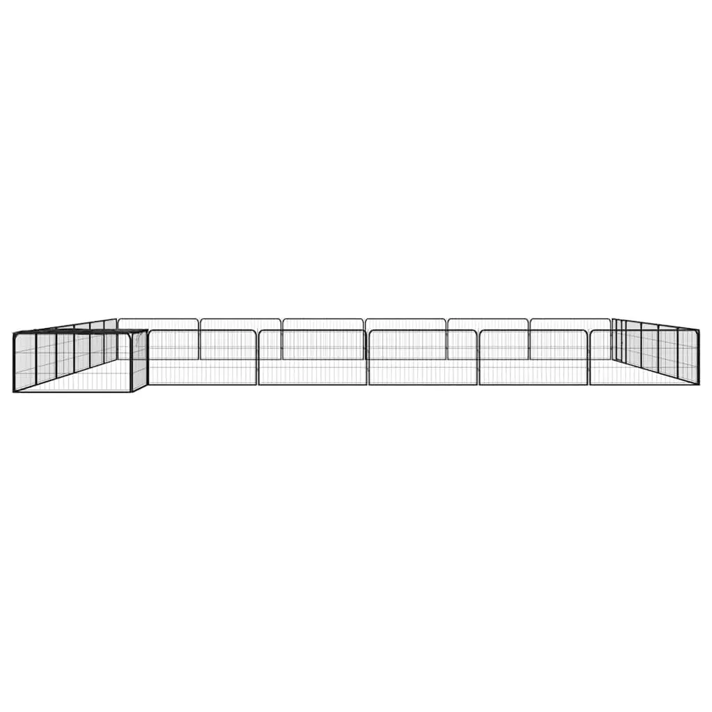 24-Panel Dog Playpen in Black Steel