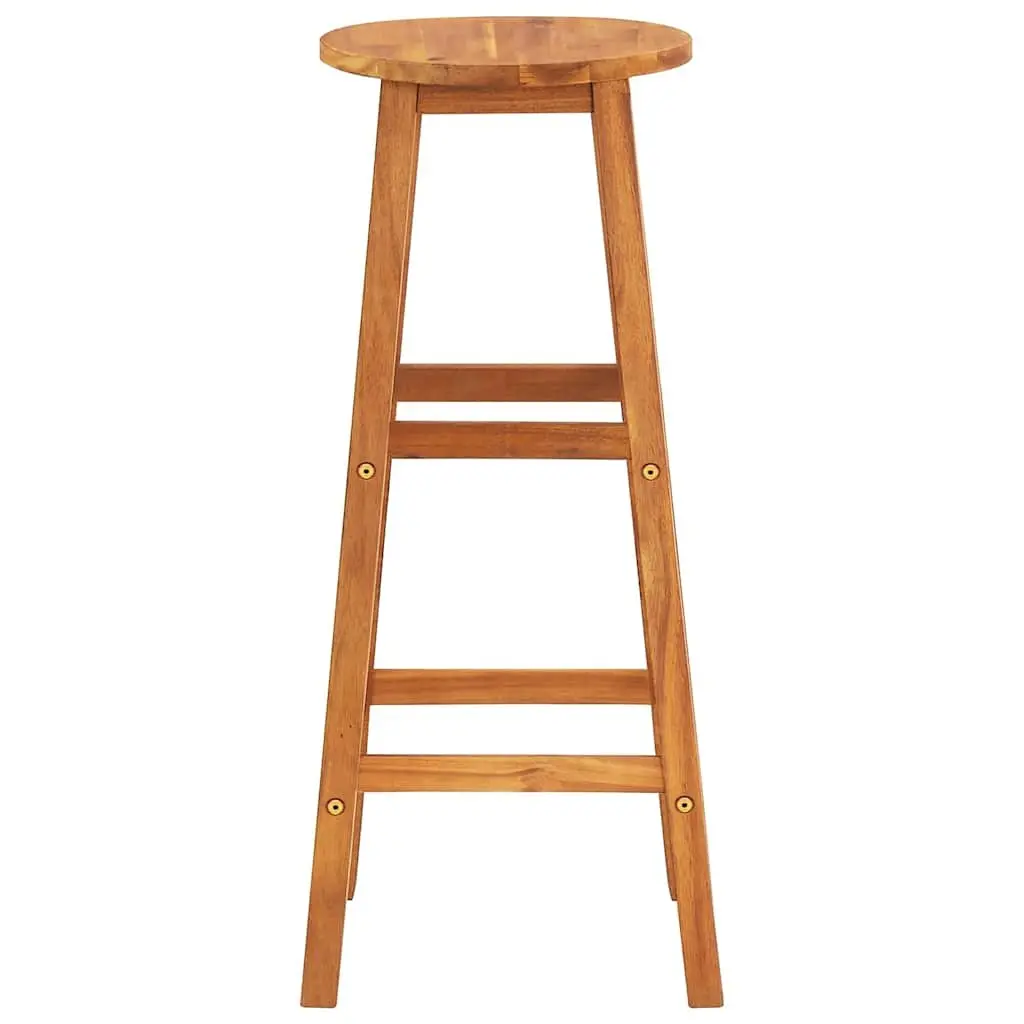 Bar Stools 8 pcs Solid Wood Acacia Brown Rustic Design Outdoor Indoor Seating