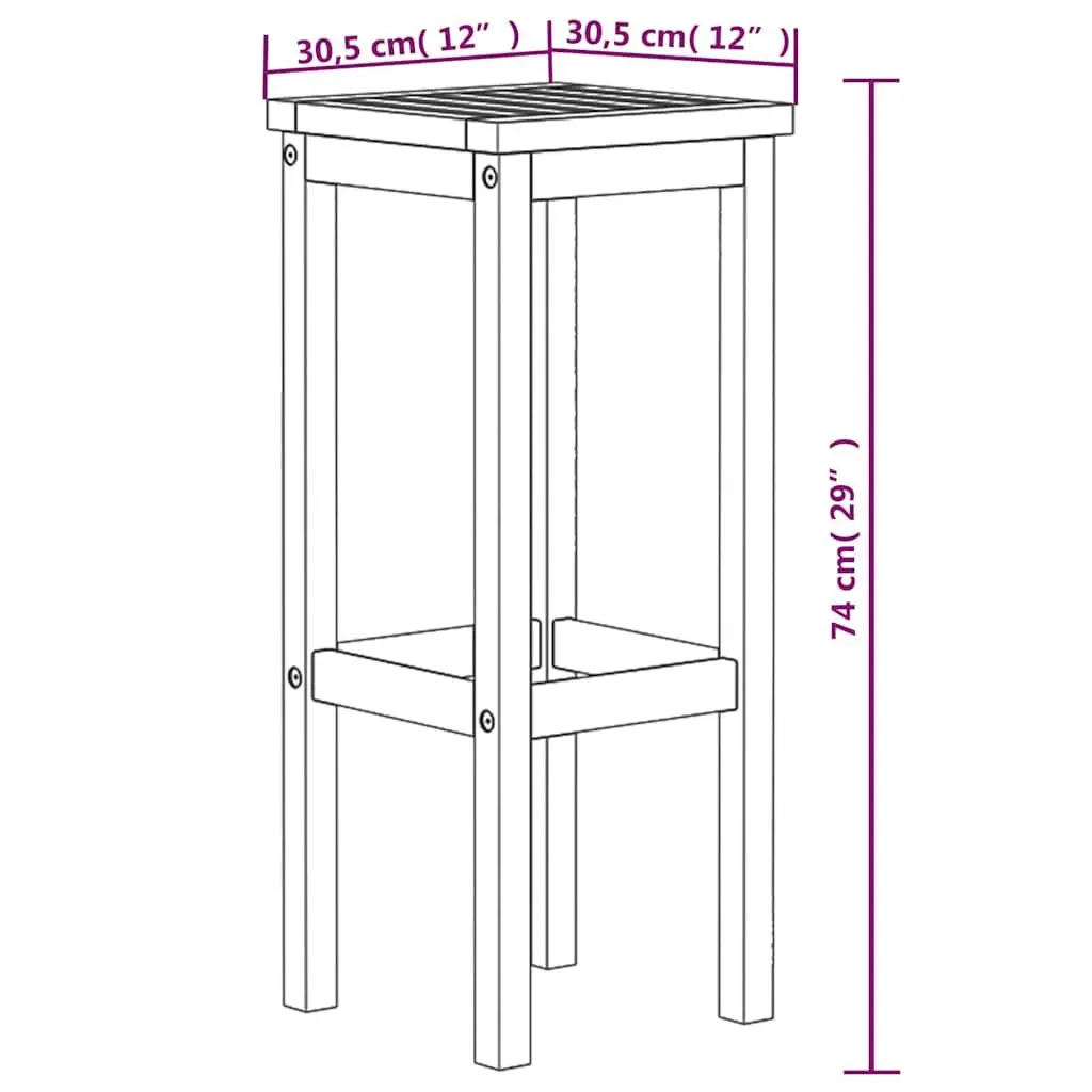 Solid Wood Bar Stools Outdoor Seating Rustic Acacia Brown 4 Piece