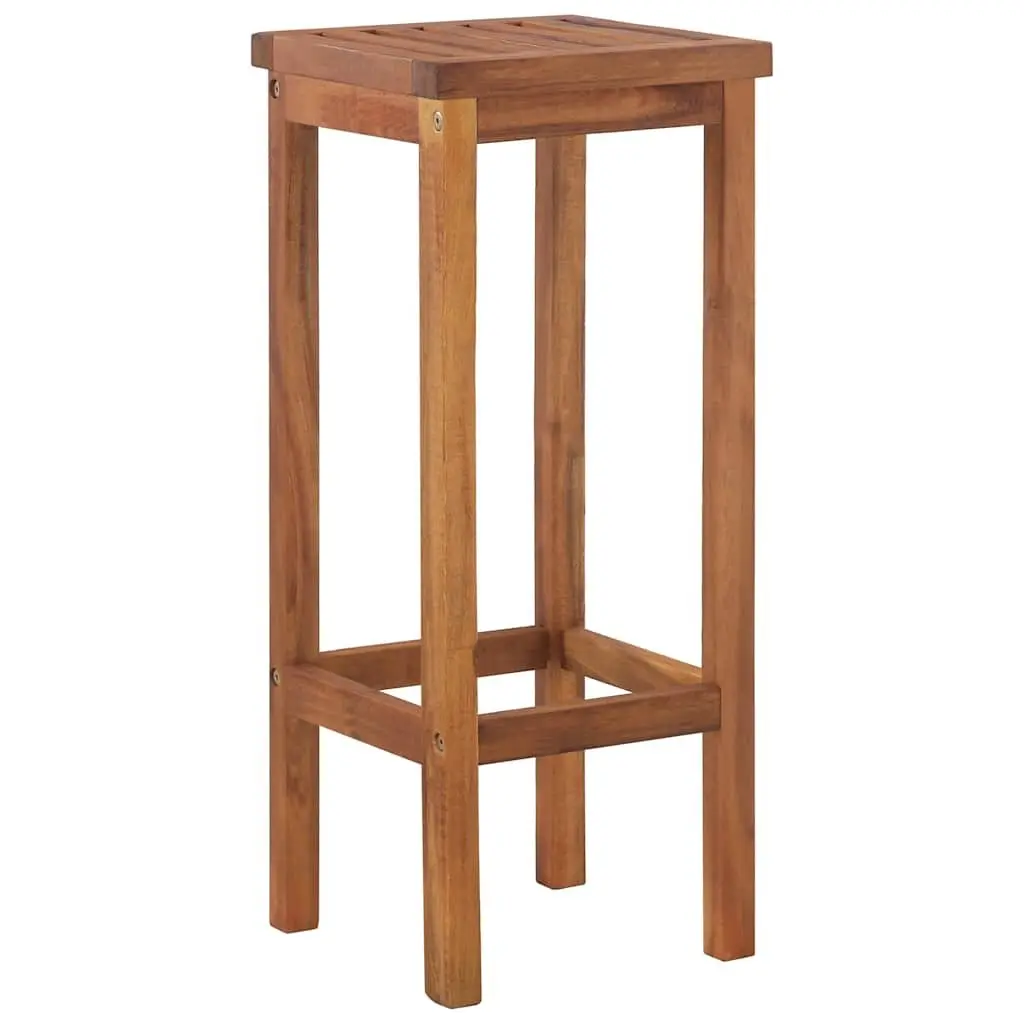 Outdoor Bar Stools Set 6 pcs Solid Wood Acacia Brown Rustic Garden Seating