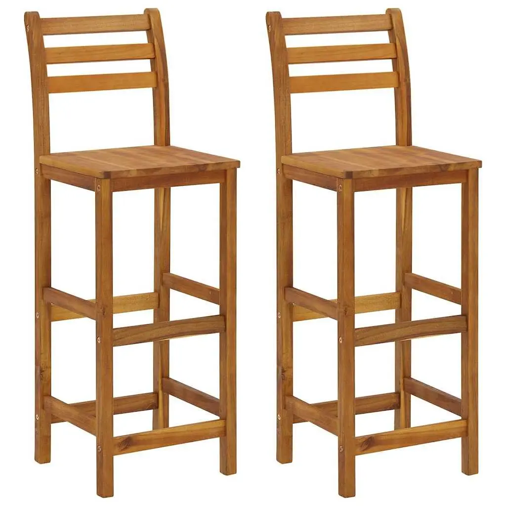 Garden Bar Set Outdoor Furniture Bistro Table with Rooftop and 2 Bar Stools Brown Wood
