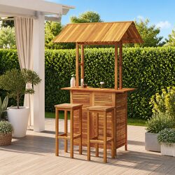 Garden Bar Set Specifications: 3-Piece Acacia Wood Set