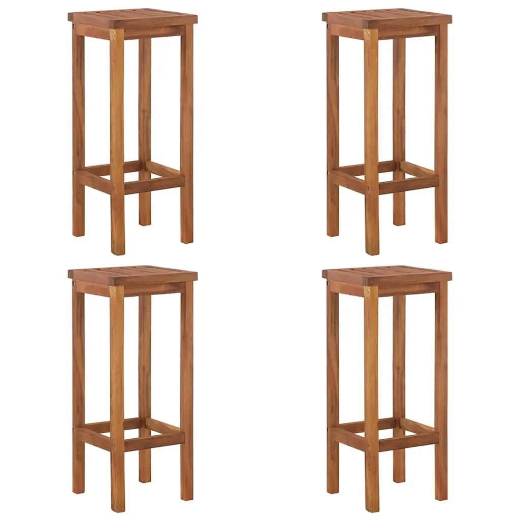 5 Piece Garden Bar Set Outdoor Use Solid Acacia Wood Bistro Table and Bar Stools