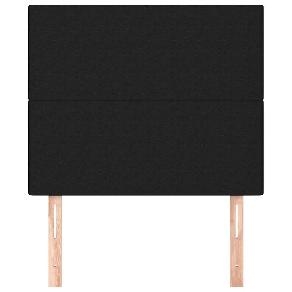 Black Fabric Headboard Adjustable Height Wooden Legs Bedroom Bed Support