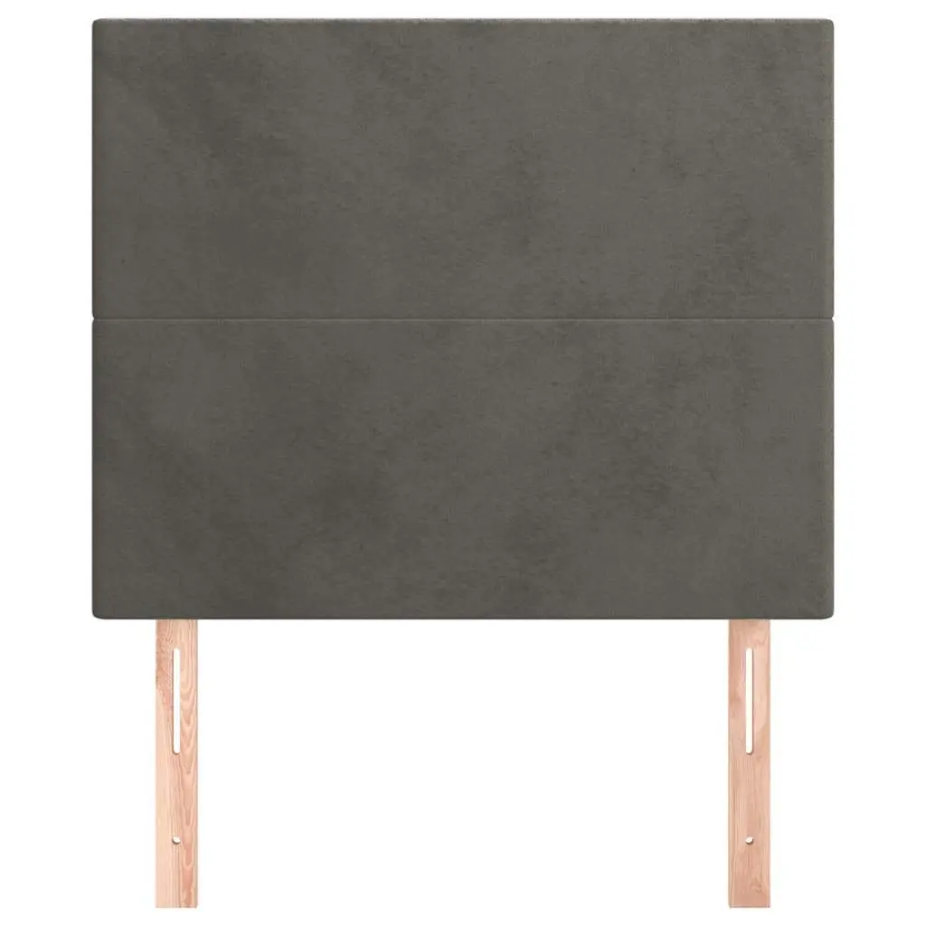 Headboard Bedroom Grey Velvet Adjustable Height Wooden Legs