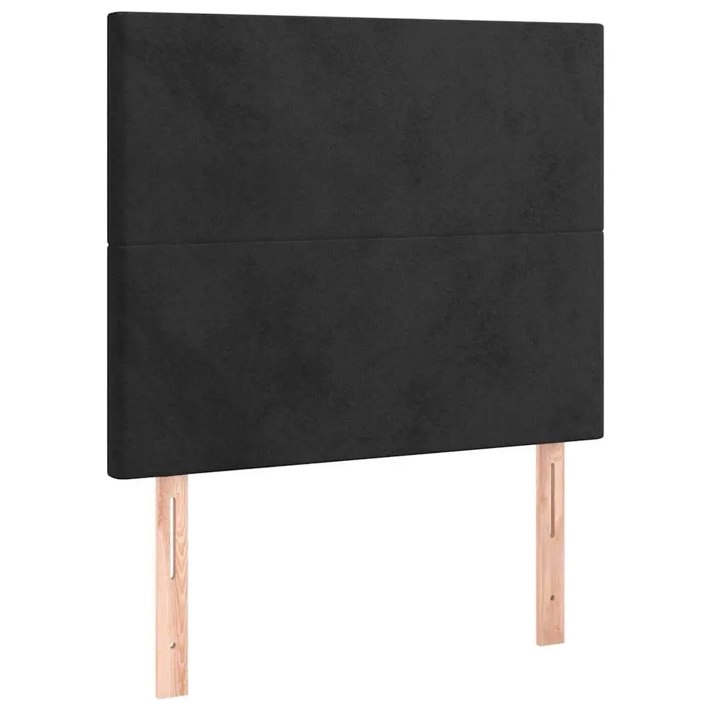 Adjustable Headboard Velvet Support for Bed Frame 100cm Width 118cm Height Black