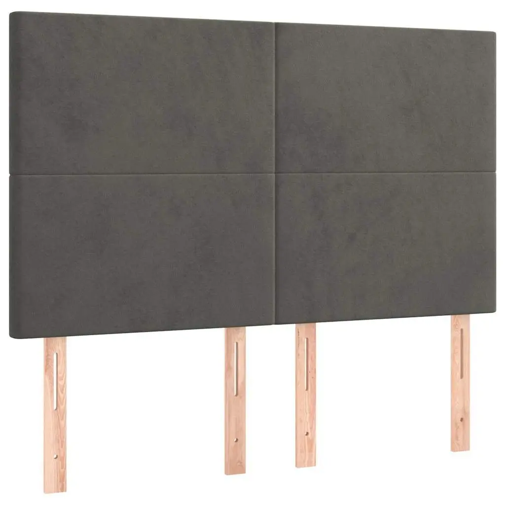 Grey Velvet Headboard Bedroom 144cm Wide Adjustable Height