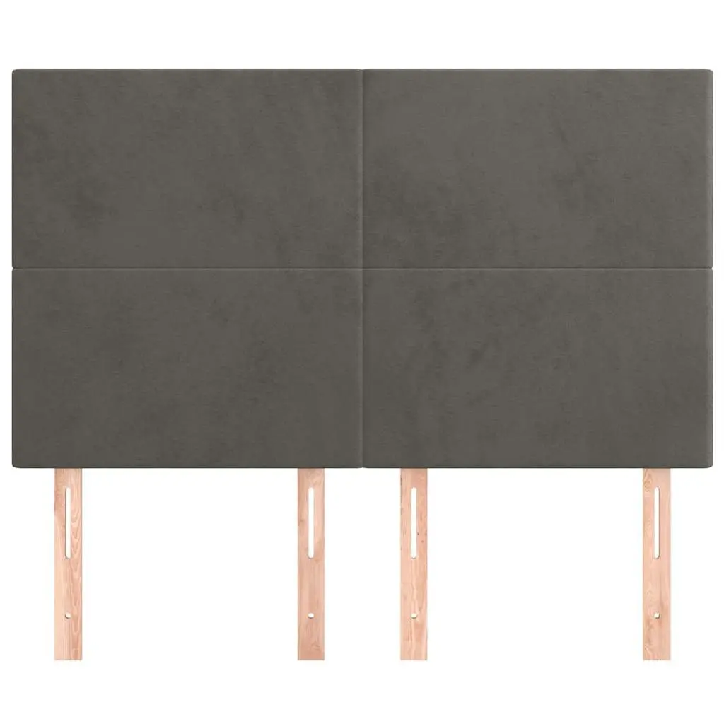 Grey Velvet Headboard Bedroom 144cm Wide Adjustable Height