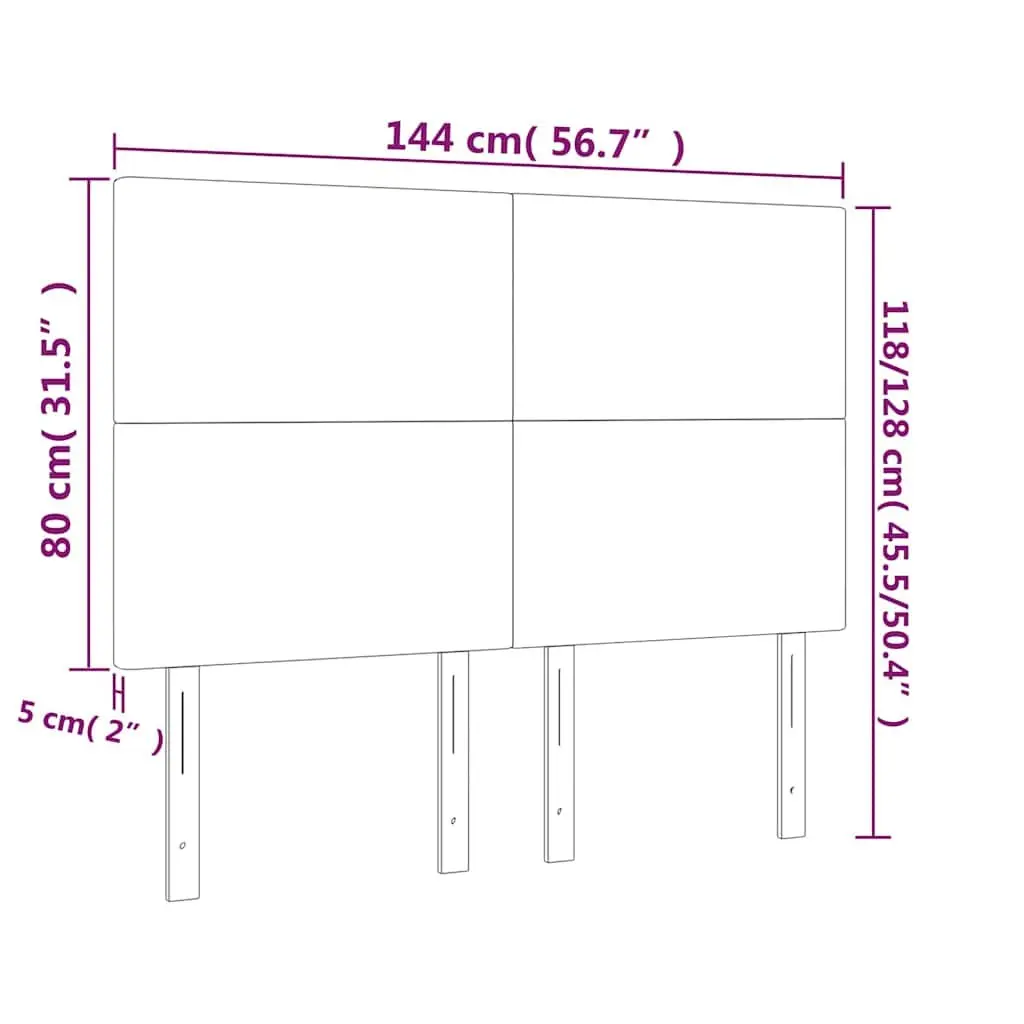 Grey Velvet Headboard Bedroom 144cm Wide Adjustable Height