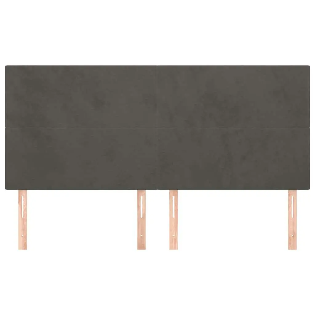 Headboard Grey Velvet Bedroom 160cm Adjustable Height
