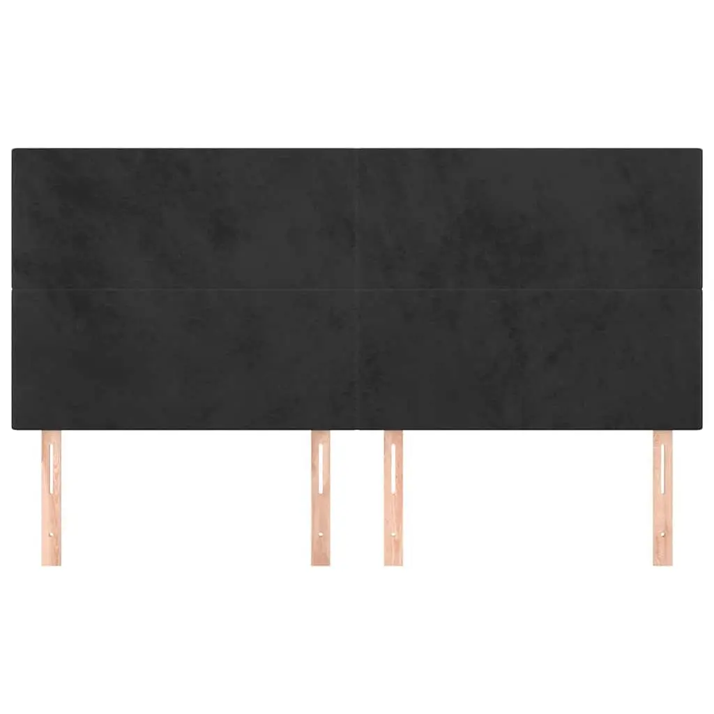 Black Adjustable Height Velvet Headboard