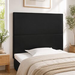 Headboard Black 80x5x118/128 cm Faux Leather Bedroom Furniture Bed Support