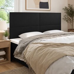 Faux Leather Headboard Black 160x5x118/128 cm Specifications