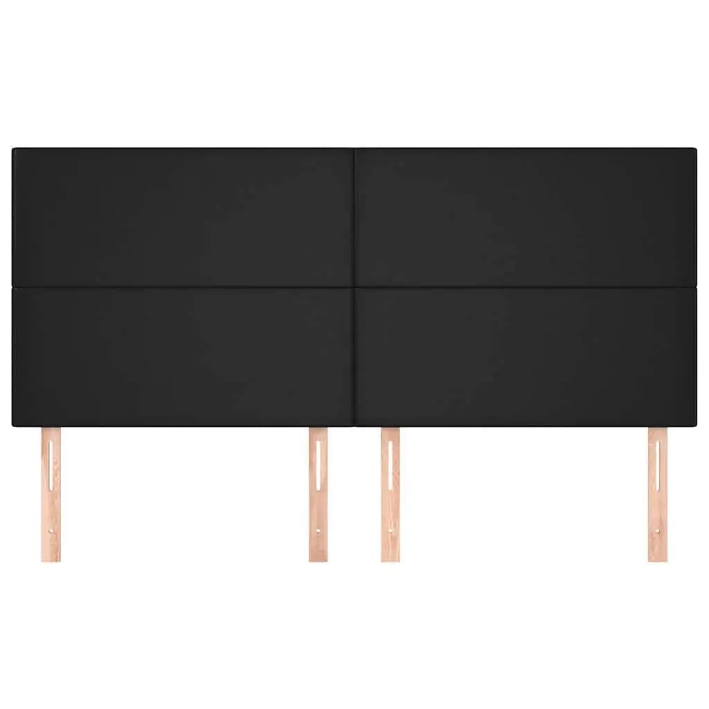 Faux Leather Headboard Black 160x5x118/128 cm