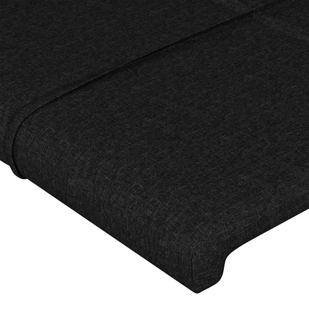 Fabric Headboard for Bedroom Adjustable Height Black 80 x 5 x 118/128 cm