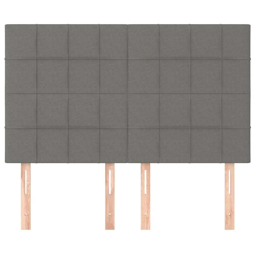 Headboard Dark Grey Fabric Bedroom Bed Head with Wooden Legs Adjustable Height